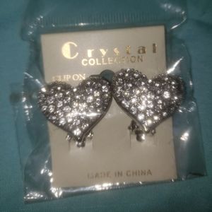 Clip ons heart earrings